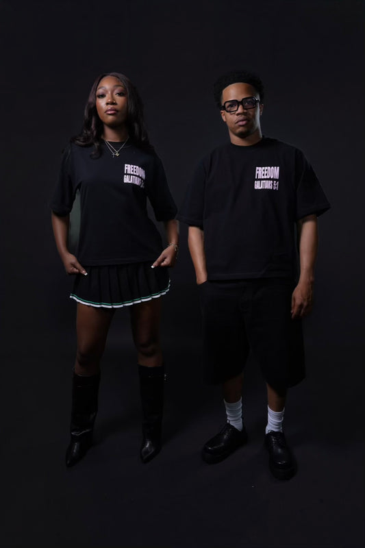 Oversized Pink “Jesus Set Me Free” Shirt