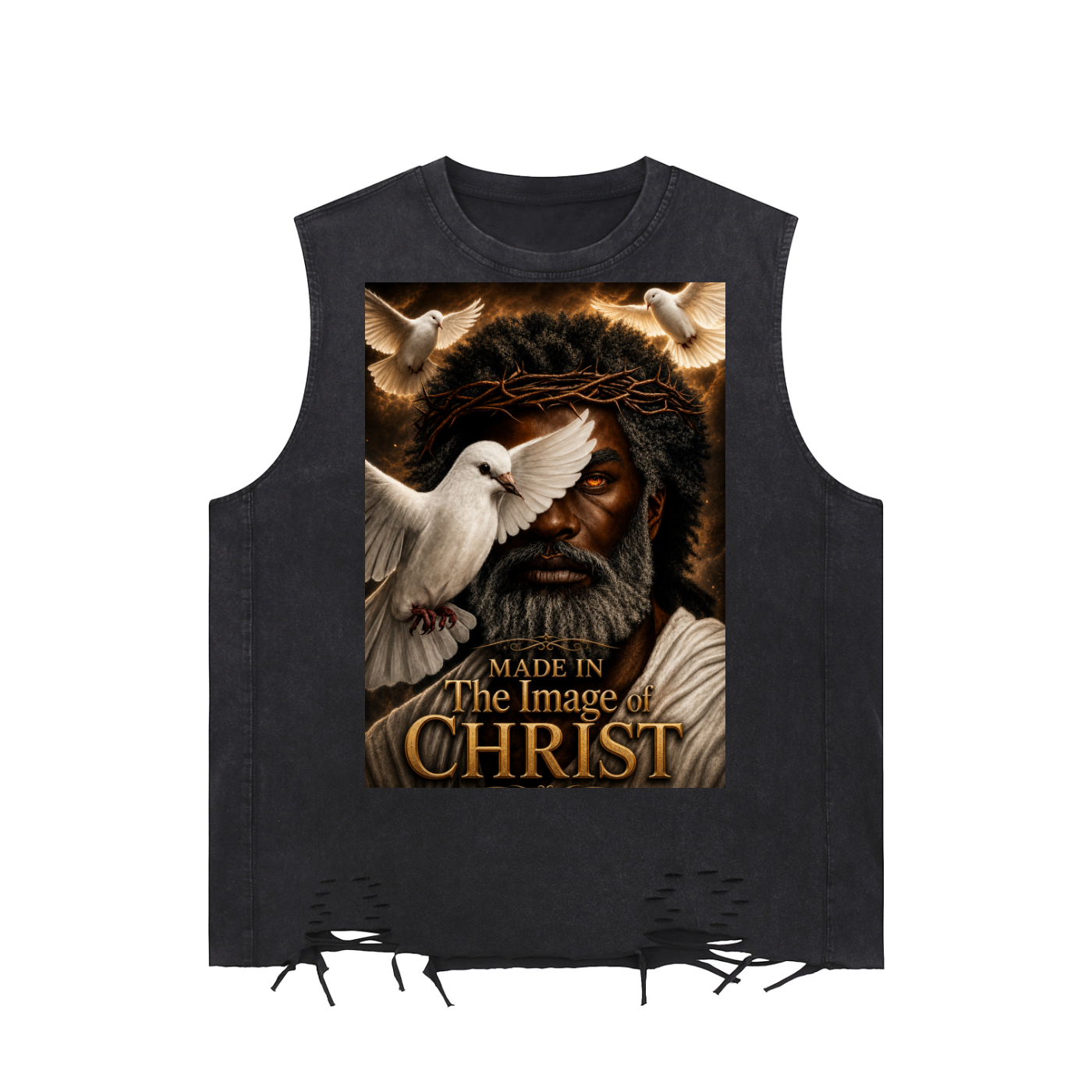 Christ Washed Raw-Hem Tank Top