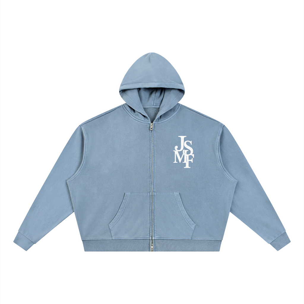 “Jesus set me free” Vintage Wash Full Zip Boxy Hoodie