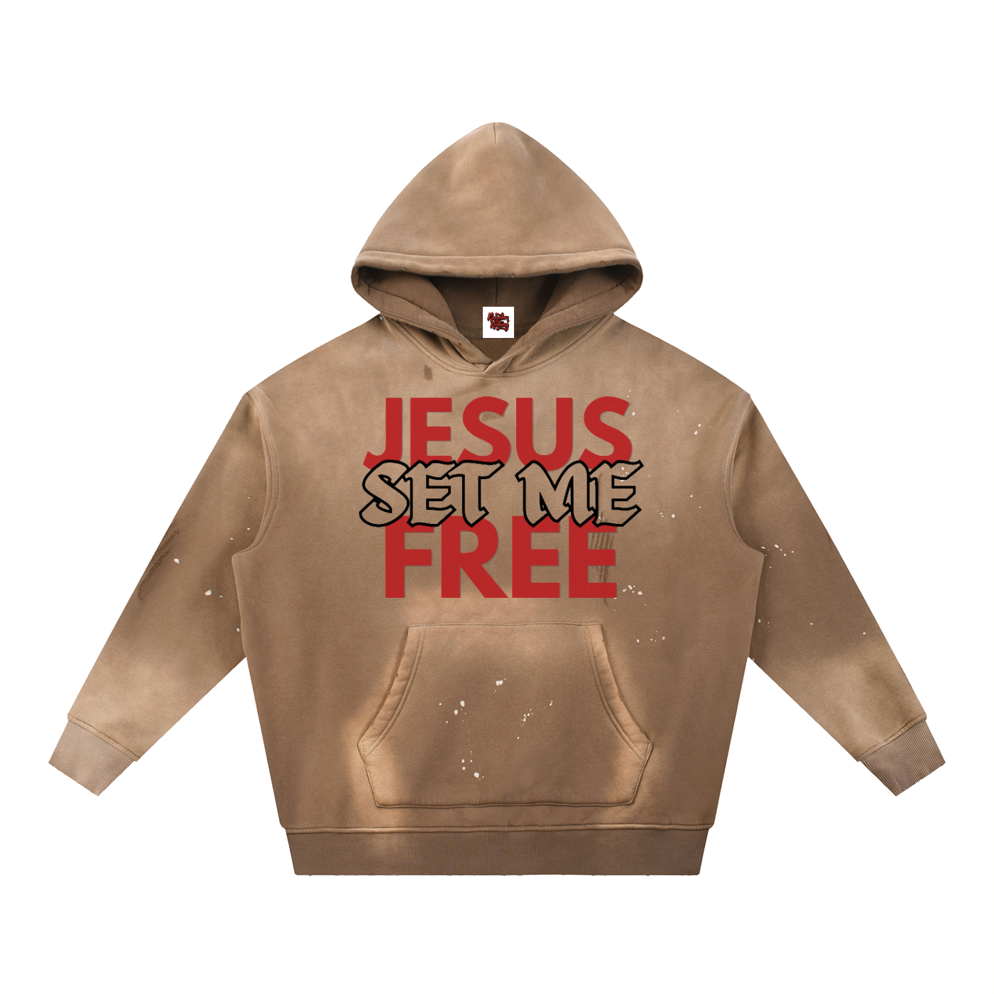 JSMF Vintage Washed Frayed Fleece Hoodie