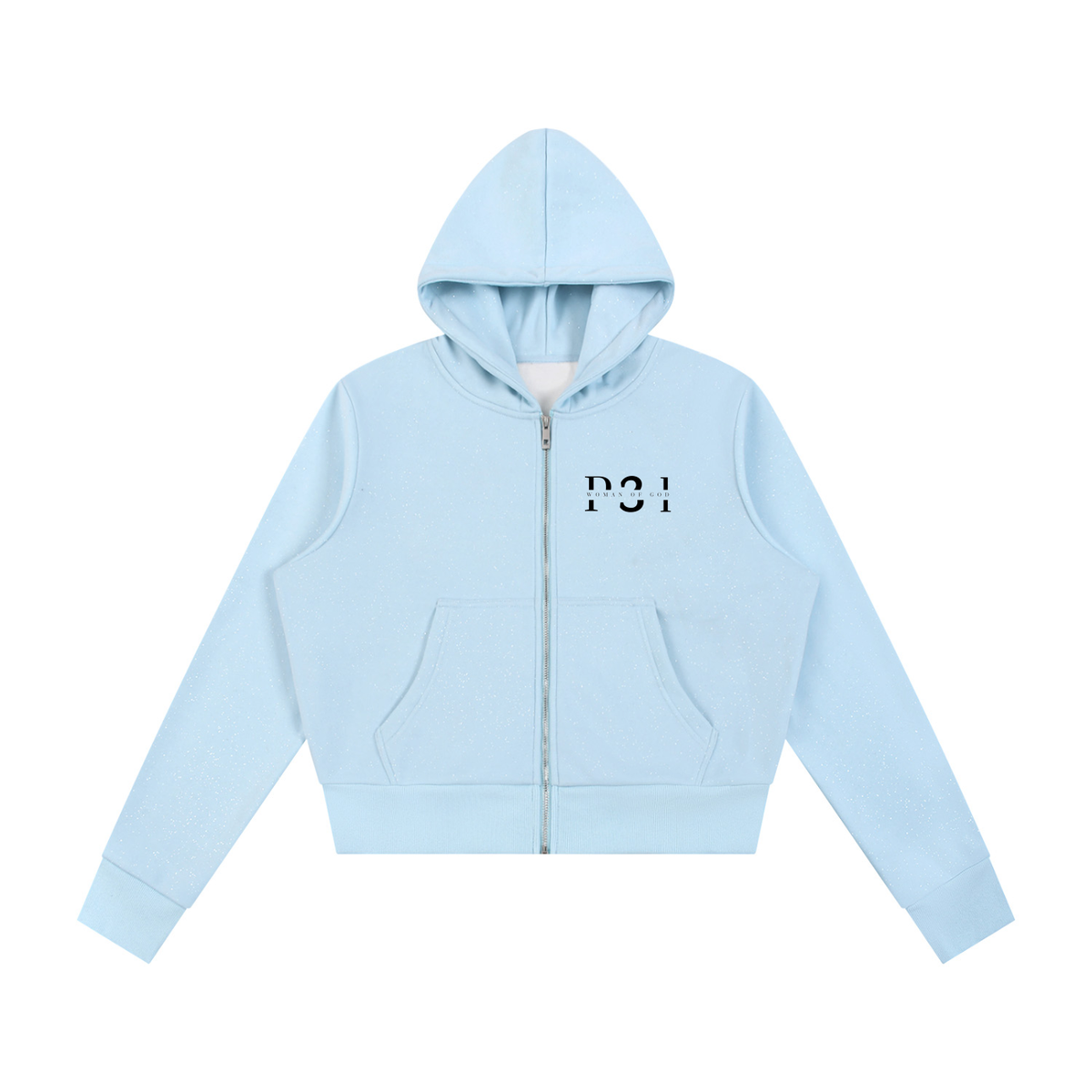 P31 Women's Sparkles Fleece Full Zip Hoodie