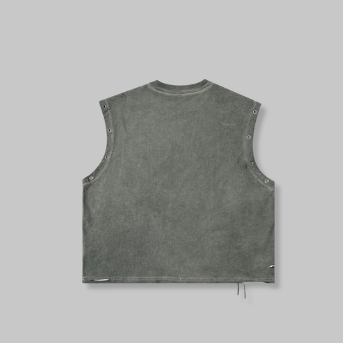 Blood Bought Distressed Grommet Eyelet Tank Top