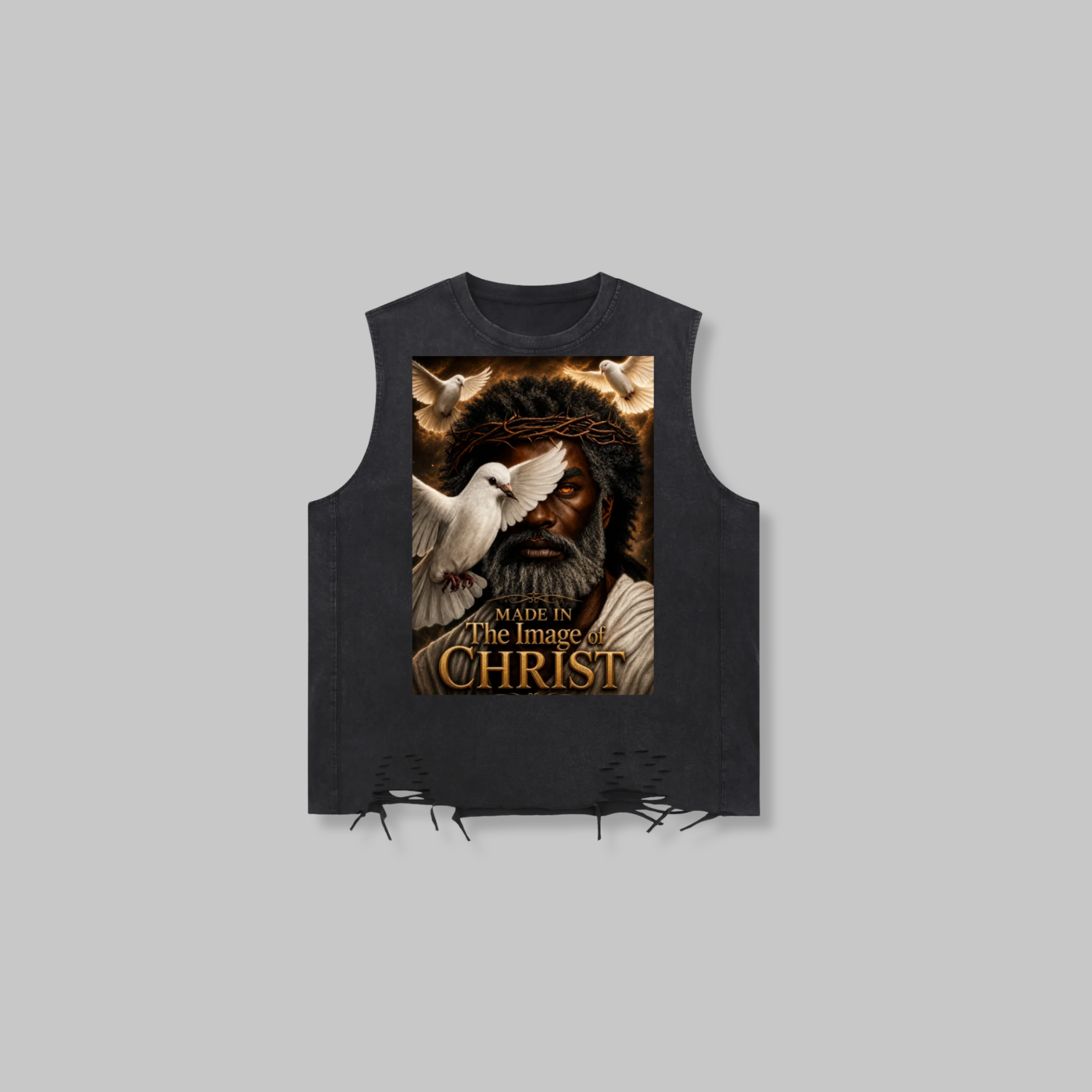 Christ Washed Raw-Hem Tank Top