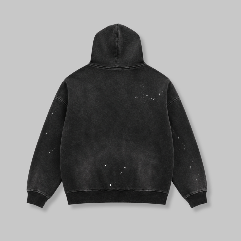 JSMF Vintage Washed Frayed Fleece Hoodie