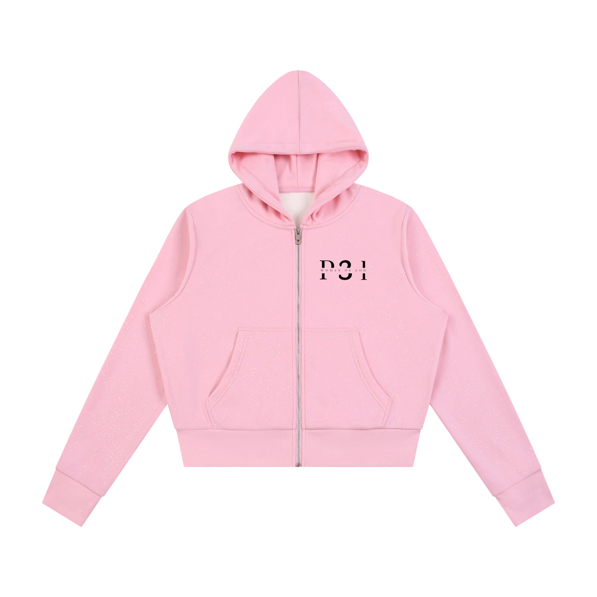 P31 Women's Sparkles Fleece Full Zip Hoodie