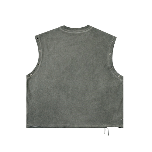 Blood Bought Distressed Grommet Eyelet Tank Top