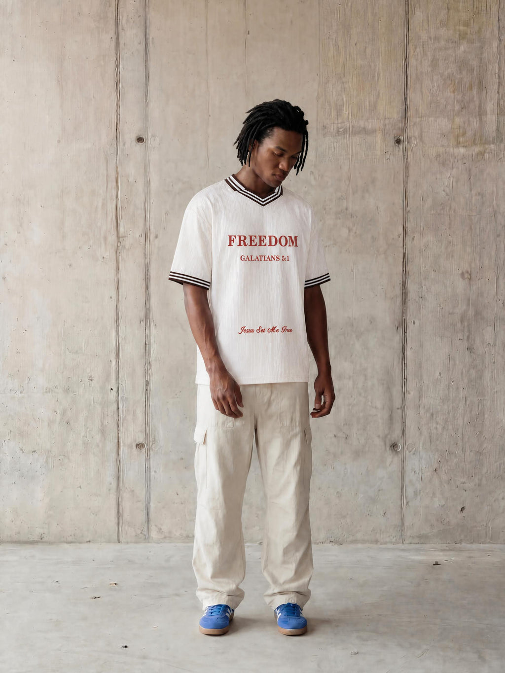 Freedom Contrast Stripes Polo Collar T-Shirt