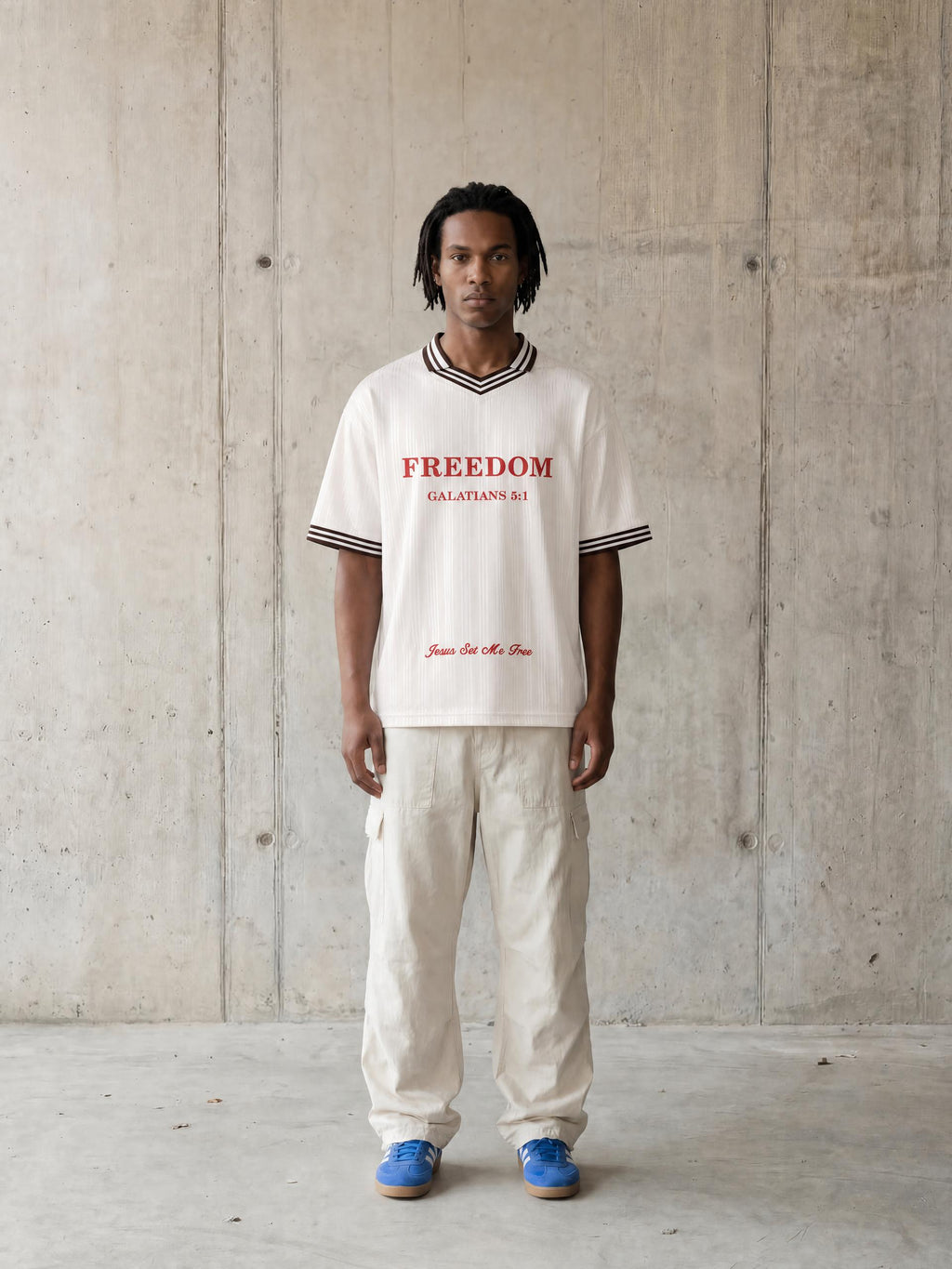 Freedom Contrast Stripes Polo Collar T-Shirt