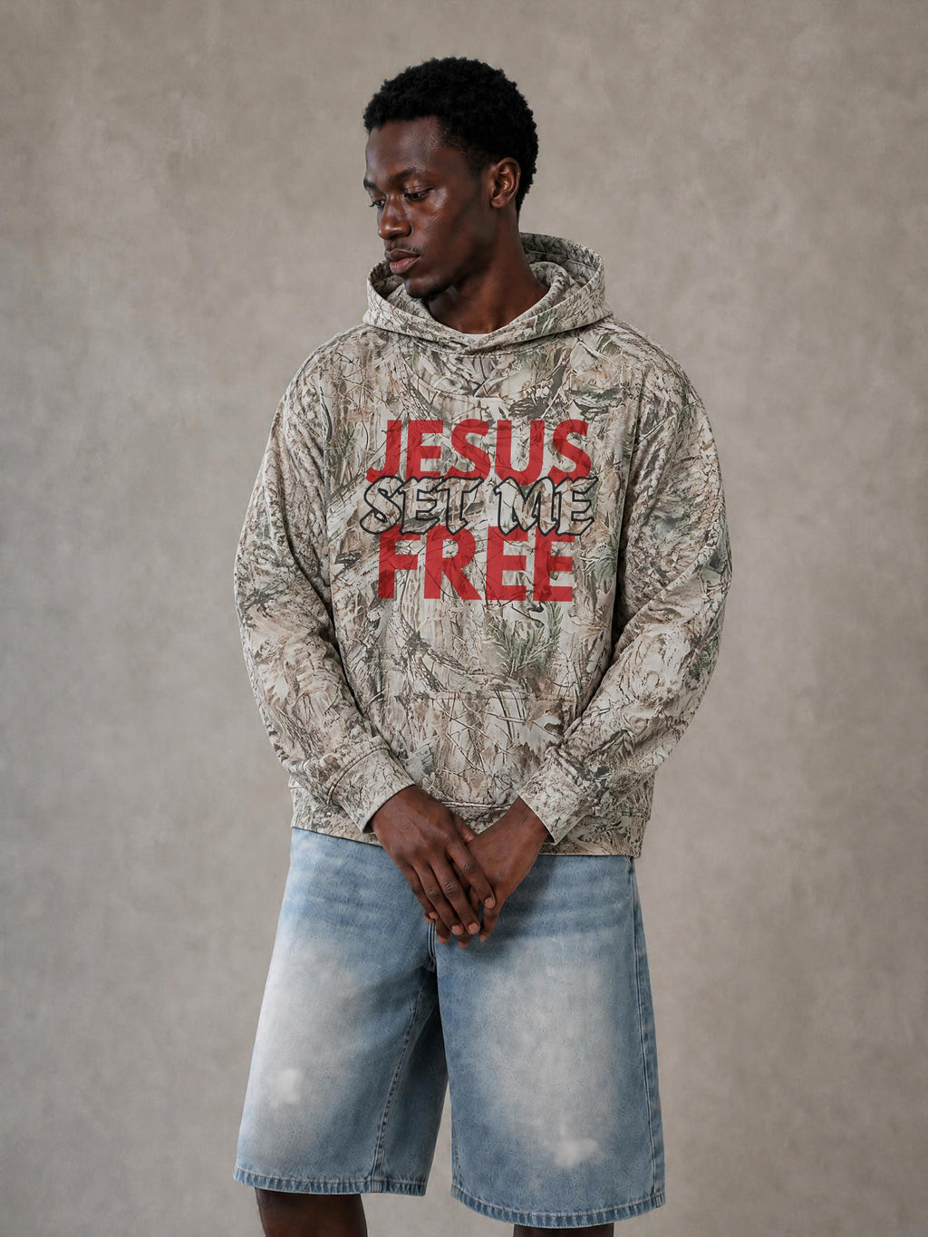 JSMF Oversized Fleece Tree Camo Hoodie