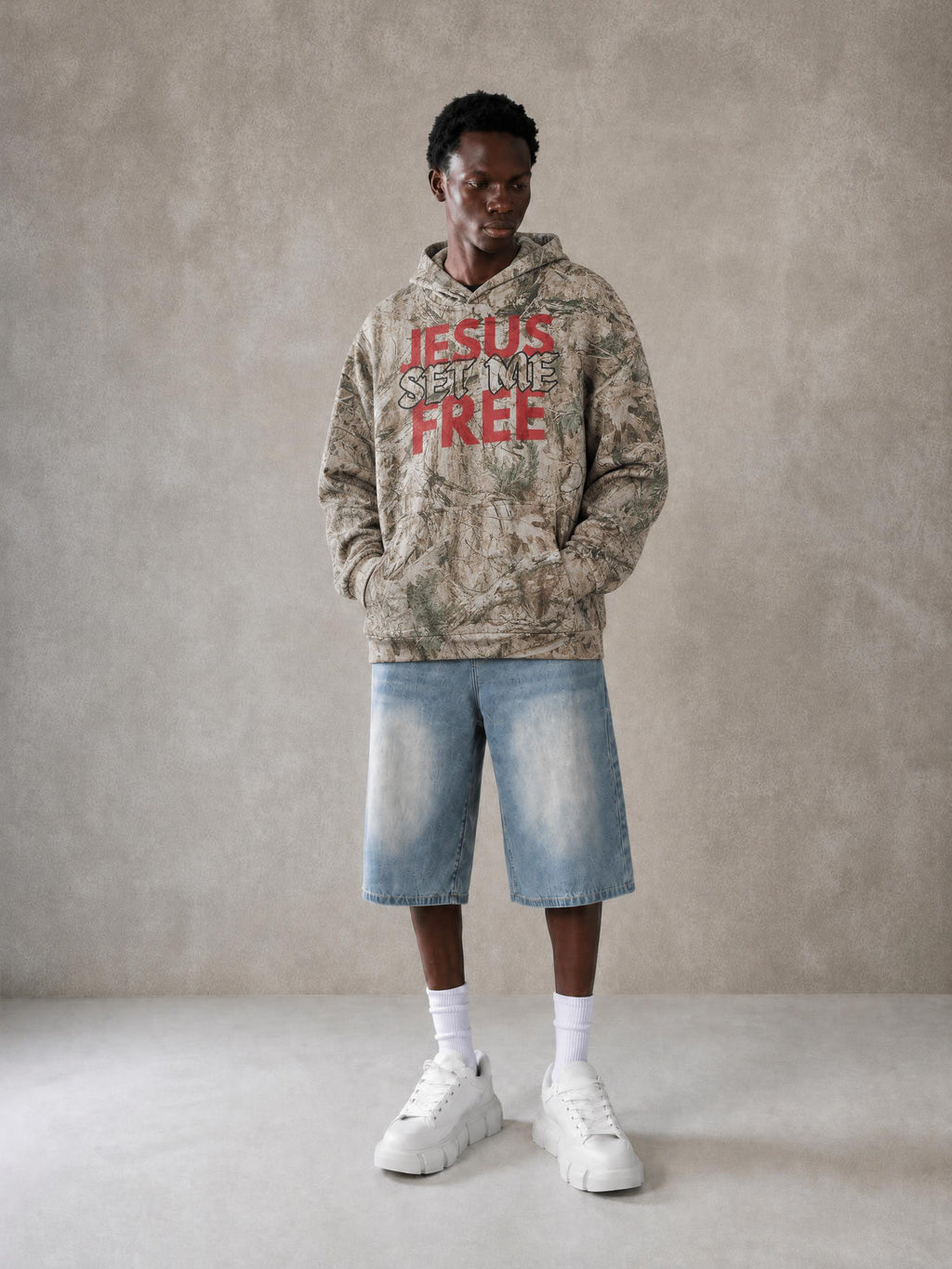 JSMF Oversized Fleece Tree Camo Hoodie