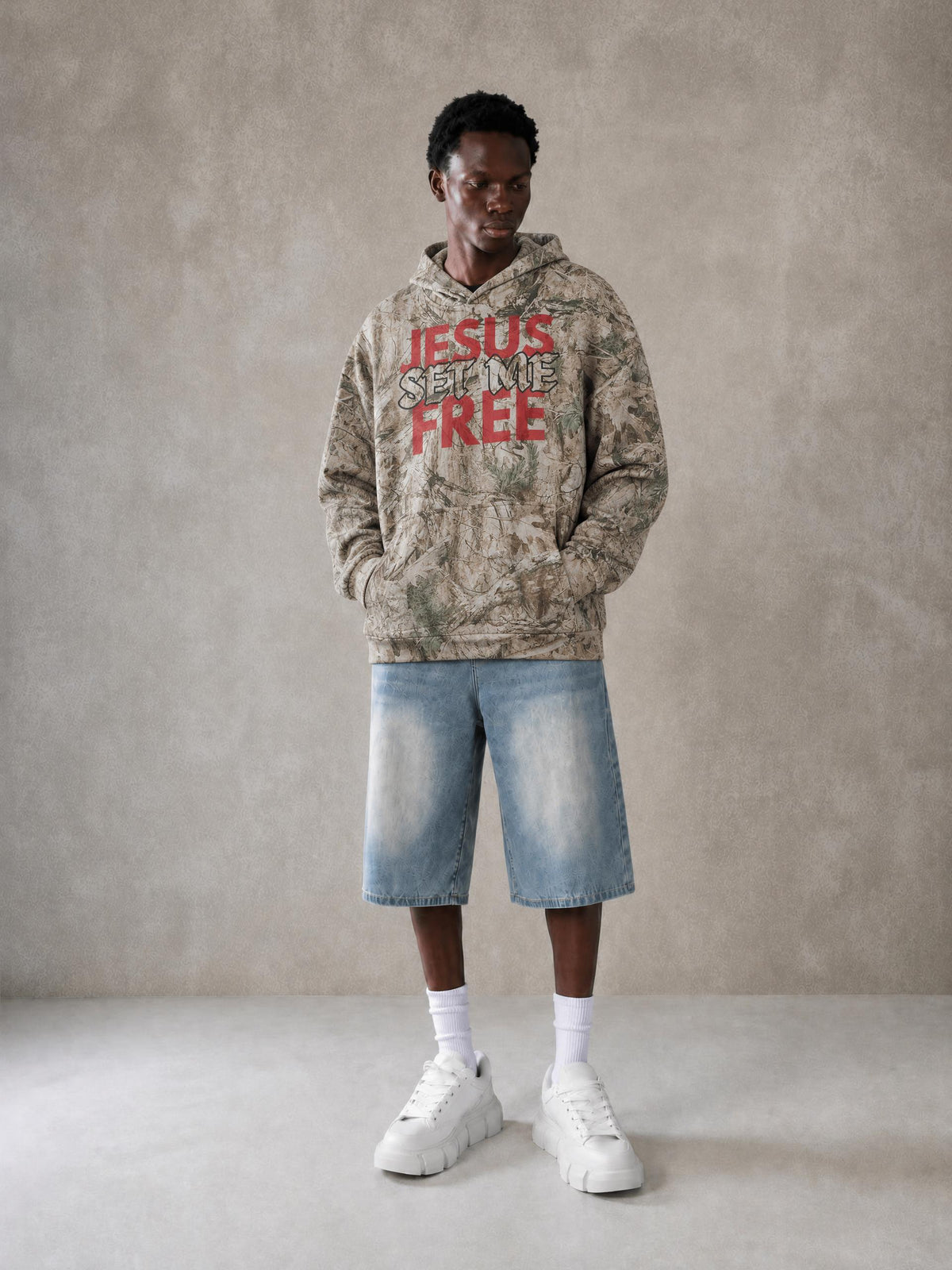 JSMF Oversized Fleece Tree Camo Hoodie